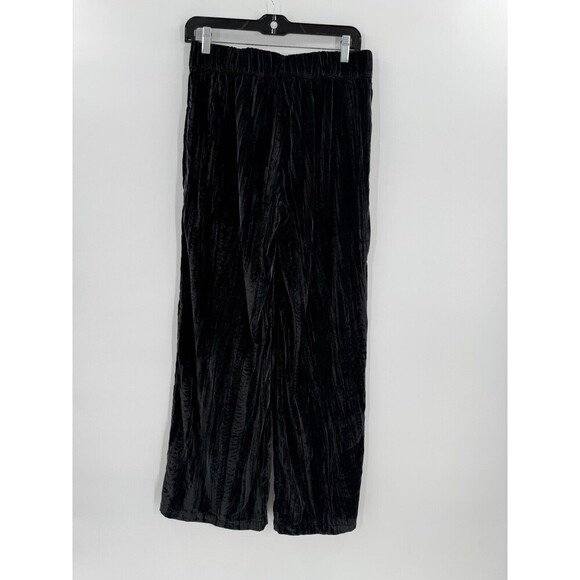 Soft Surroundings Size XSMALL Whitby Velvet Wide Leg Pants Elastic Waist Black - Picture 5 of 10
